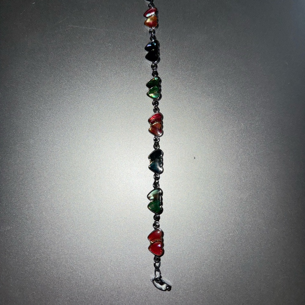 Elegant multicolor Stone Bracelet with Silver Chain